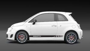 Seitenstreifen für Fiat 500/595 Aufkleber schwarz matt oder Wunschfarbe
