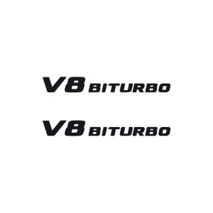 2 x BITURBO V8 Schriftzug Emblem Logo Folie Schwarz Glanz