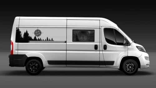 Auto Aufkleber Berg Aufkleber Baum Wald Berge Umriss Schweller Gebirge mit Wald Vinyl Grafik Aufkleber Kit für Car Camper