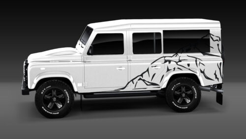 Land Rover Defender - Berge Alpen Mountain - Aufkleber Dekor Set