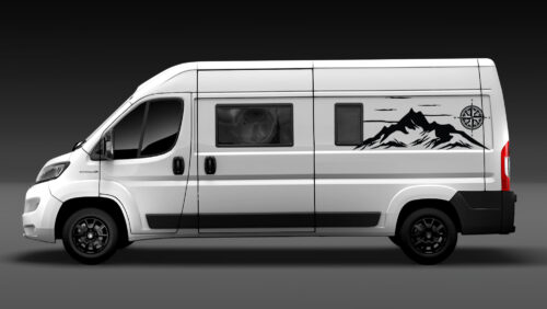 Auto Aufkleber Berg Aufkleber Baum Wald Berge Umriss Schweller Gebirge mit Wald Vinyl Grafik Aufkleber Kit für Car Camper