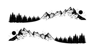 Mercedes x class Mountain, Berge, Wald, Panorama Aufkleber Dekor Sticker Set
