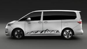 VW T7 Transporter (2025) – Feine Berge,Seitenstreifen, Aufkleber, Dekor, Sticker Set